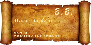 Blaser Baján névjegykártya